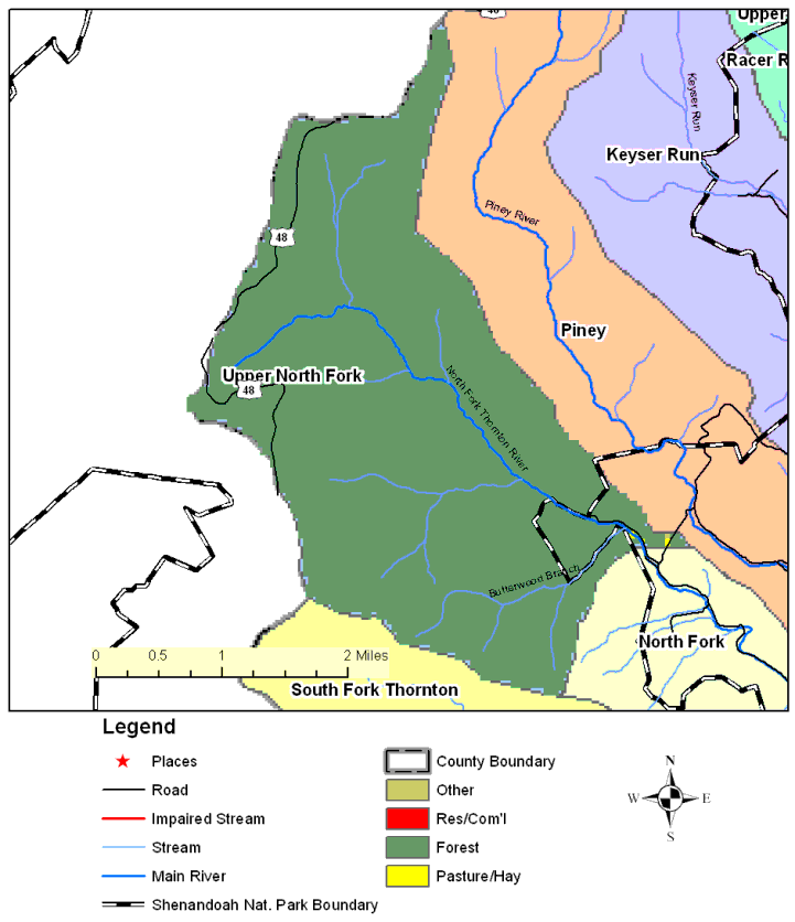 Upper North Fork of Thornton River, Land Cover Map